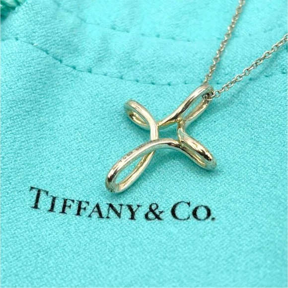 Tiffany & Co. Jewelry - Tiffany & Co. 💯% Auth Infinity Cross Necklace w/Pouch ✨925 Sterling ✨EUC✨